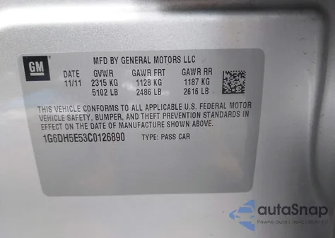 2012 Cadillac Cts Luxury z USA, uszkodzony, nr VIN 1G6DH5E53C0126890